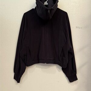 FLX Black Cropped Zip-Up Jacket Super Soft! Size XL